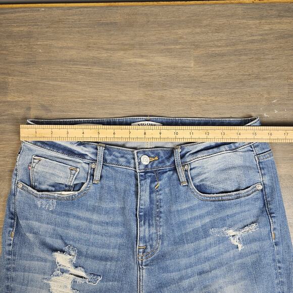 Vigoss Jeans Women's 31 Blue Light Wash Tomboy Boyfriend Jeans Mid Rise Relaxed - Picture 8 of 10
